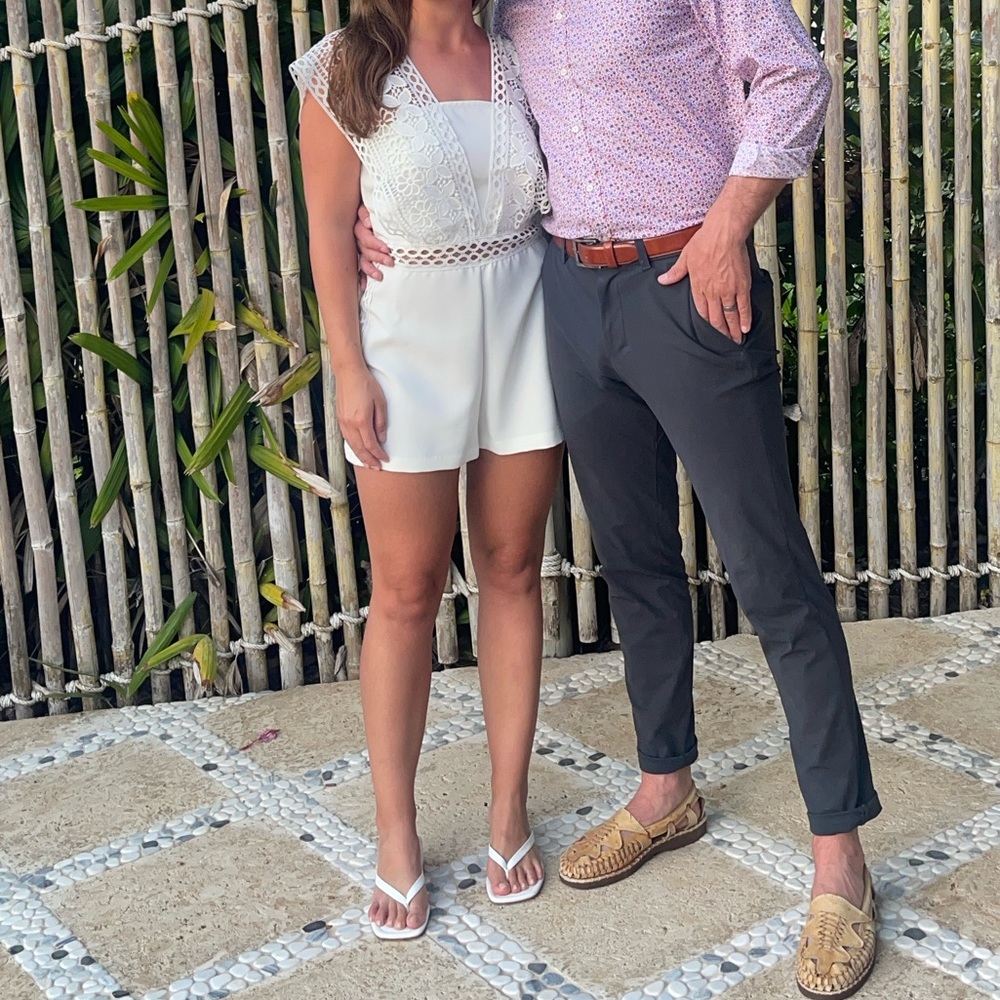 Free People White Lace Romper